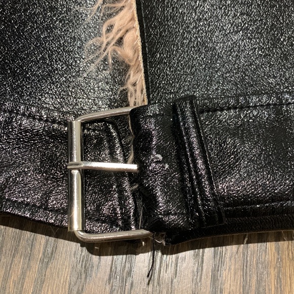 Black & Pink Faux Fur Black Moto Jacket - Picture 6 of 13